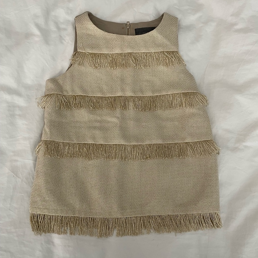 Anthropologie - tan/gold Sleeveless Blouse, XS